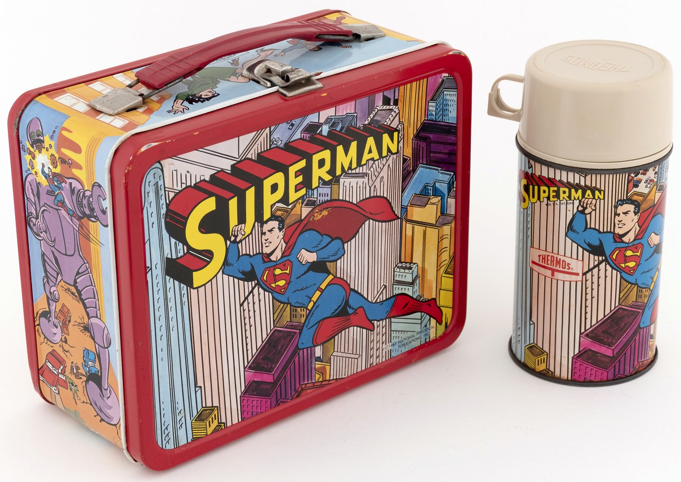 Hakes Superman Lunchbox And Thermos