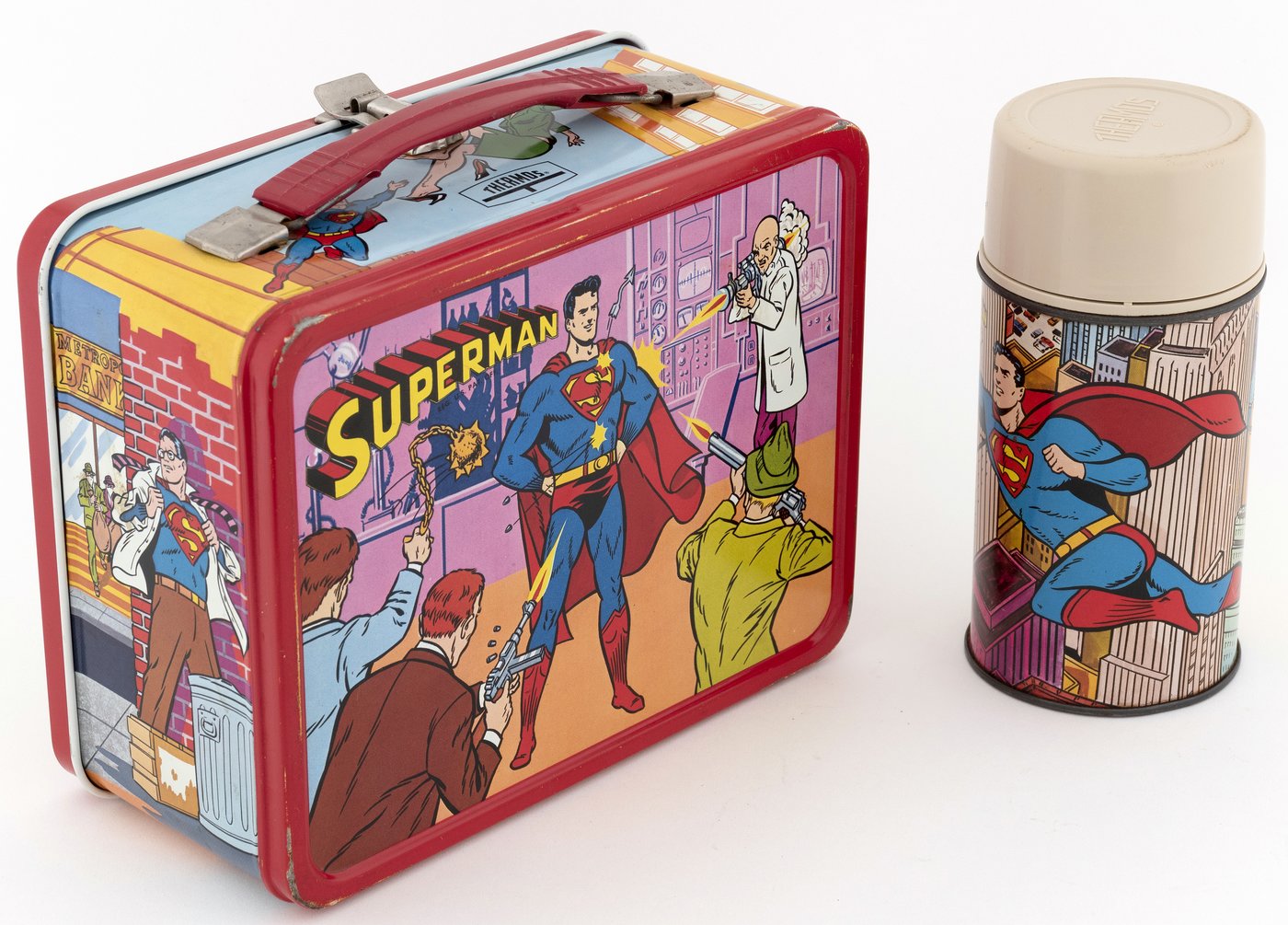 Hakes Superman Lunchbox And Thermos