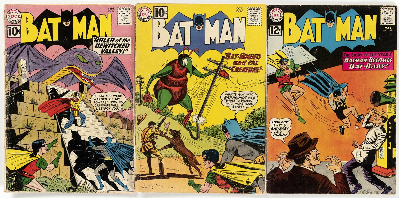 Hake's - BATMAN SILVER AGE COMIC TRIO.