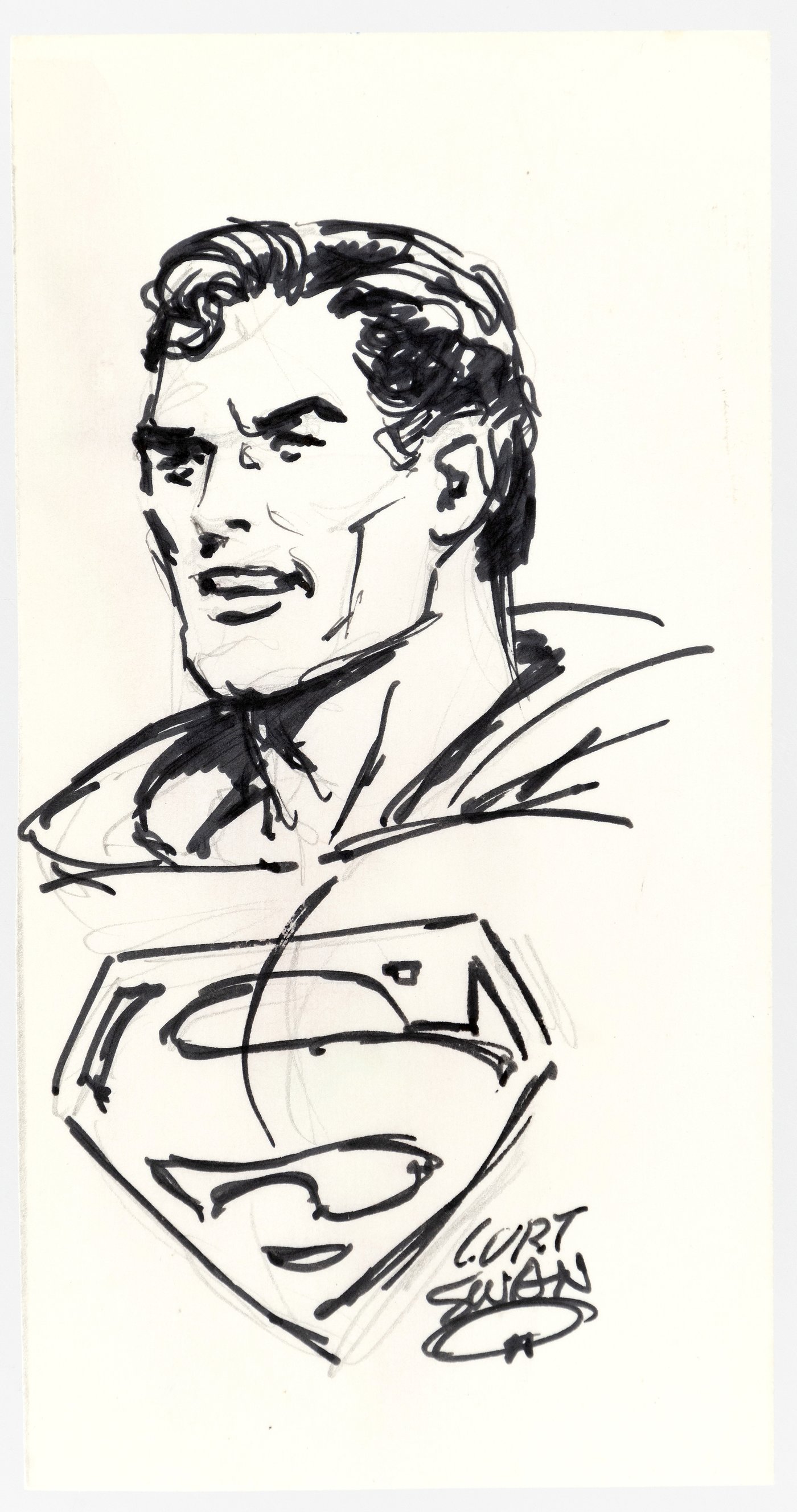 Hake's - CURT SWAN ORIGINAL ART SKETCH OF SUPERMAN.