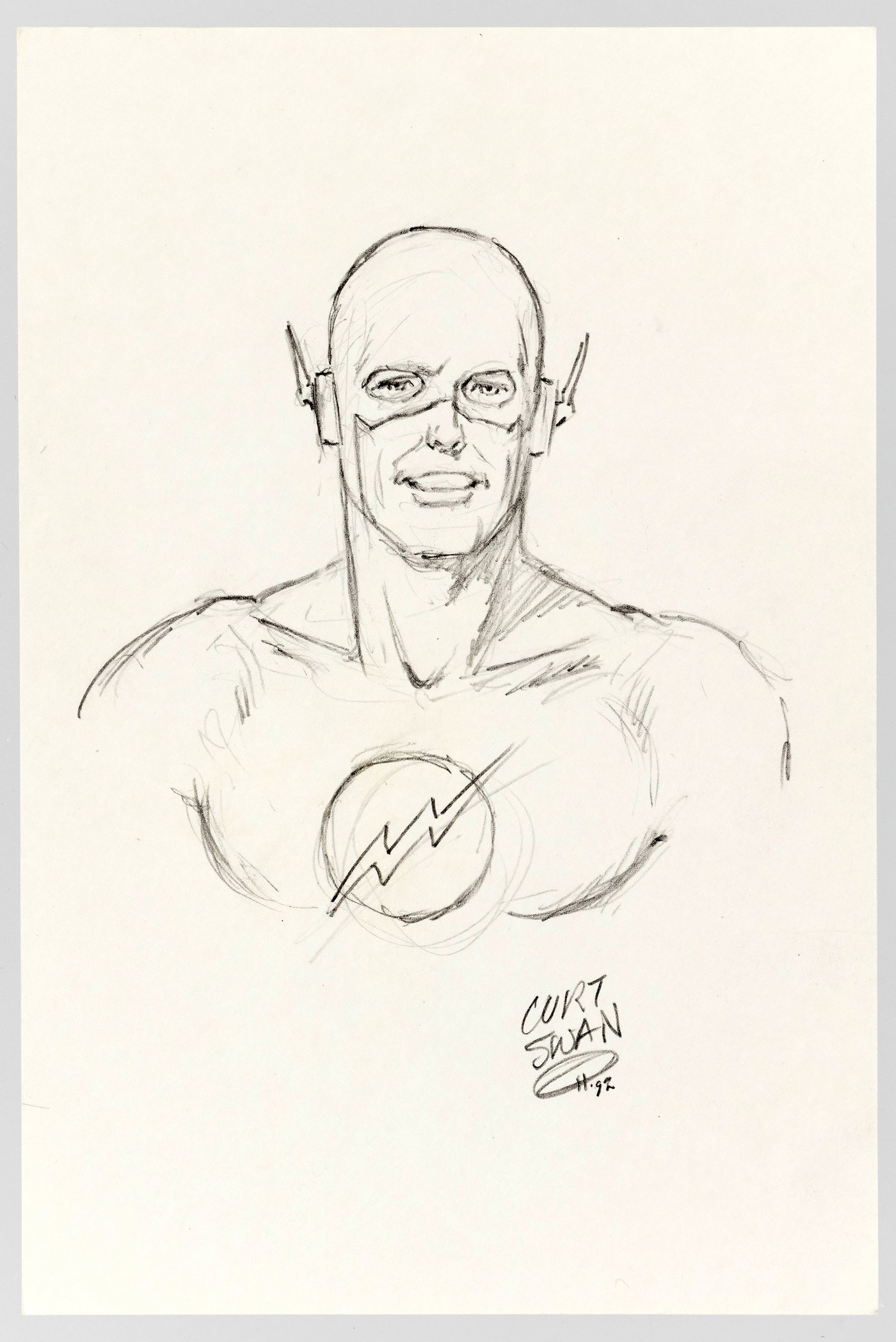 Hake's - CURT SWAN ORIGINAL ART DETAILED PENCIL SKETCH OF THE FLASH.