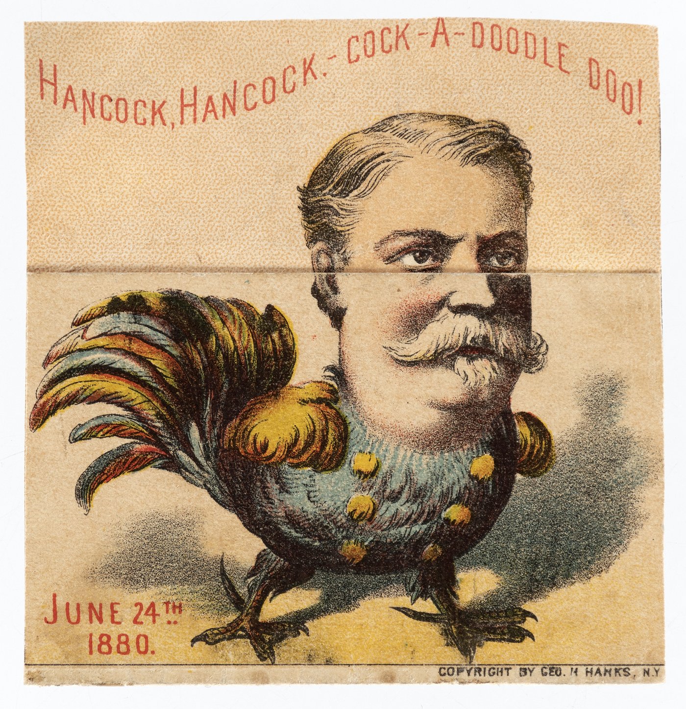 Hake S Hancock Cock A Doodle Doo Metamorphic 1880 Campaign Card