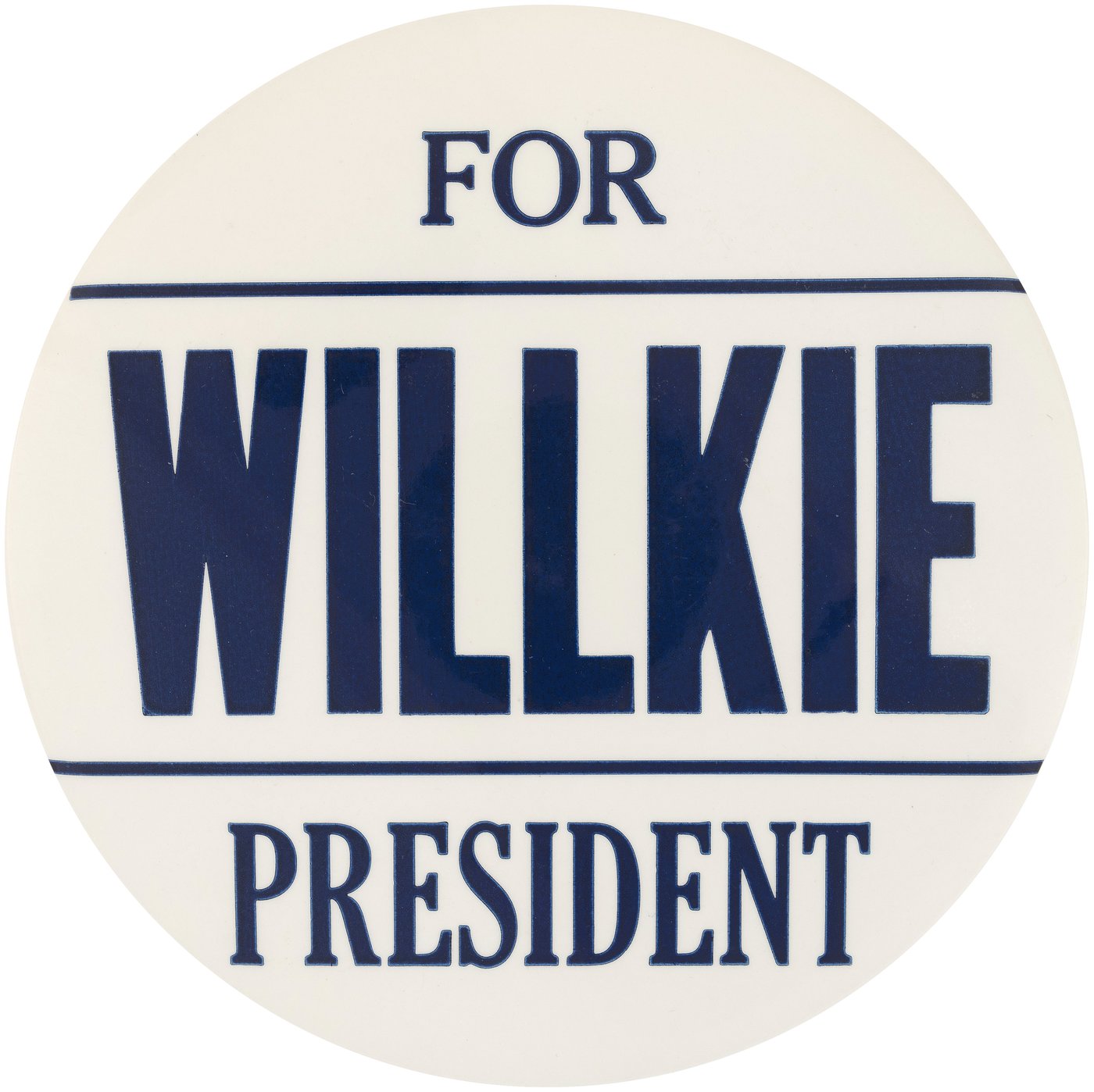 Hake's - FOR WILLKIE PRESIDENT MASSIVE 1940 SLOGAN BUTTON.