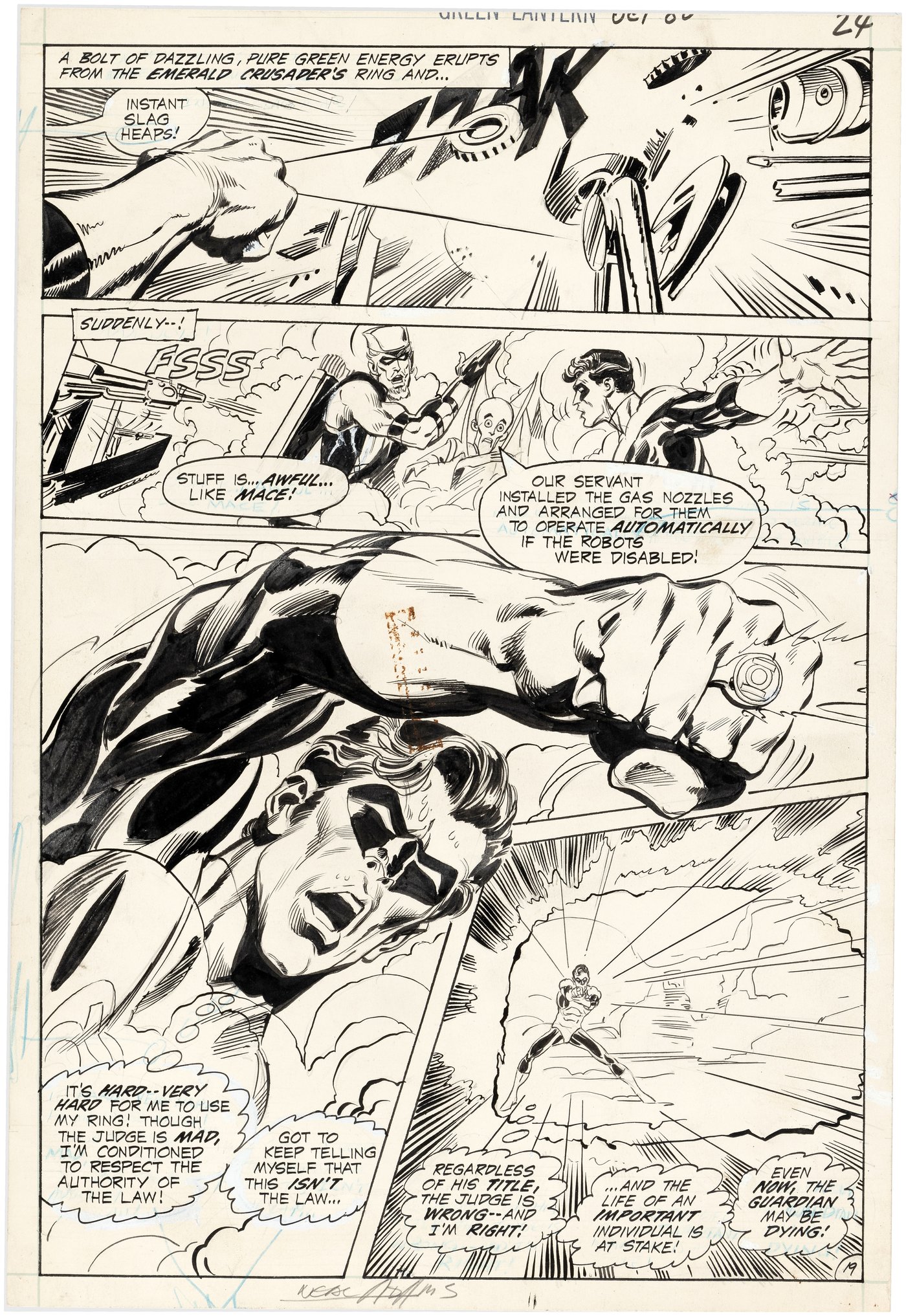 Hake's - GREEN LANTERN VOL. 2 #80 COMIC BOOK PAGE ORIGINAL ART BY