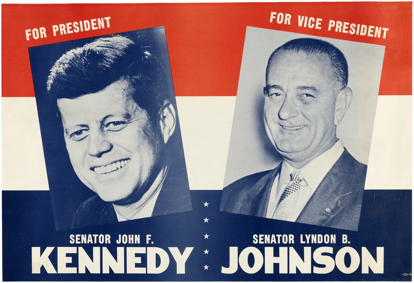 Hake's - KENNEDY & JOHNSON SCARCE & LARGE 1960 JUGATE POSTER.