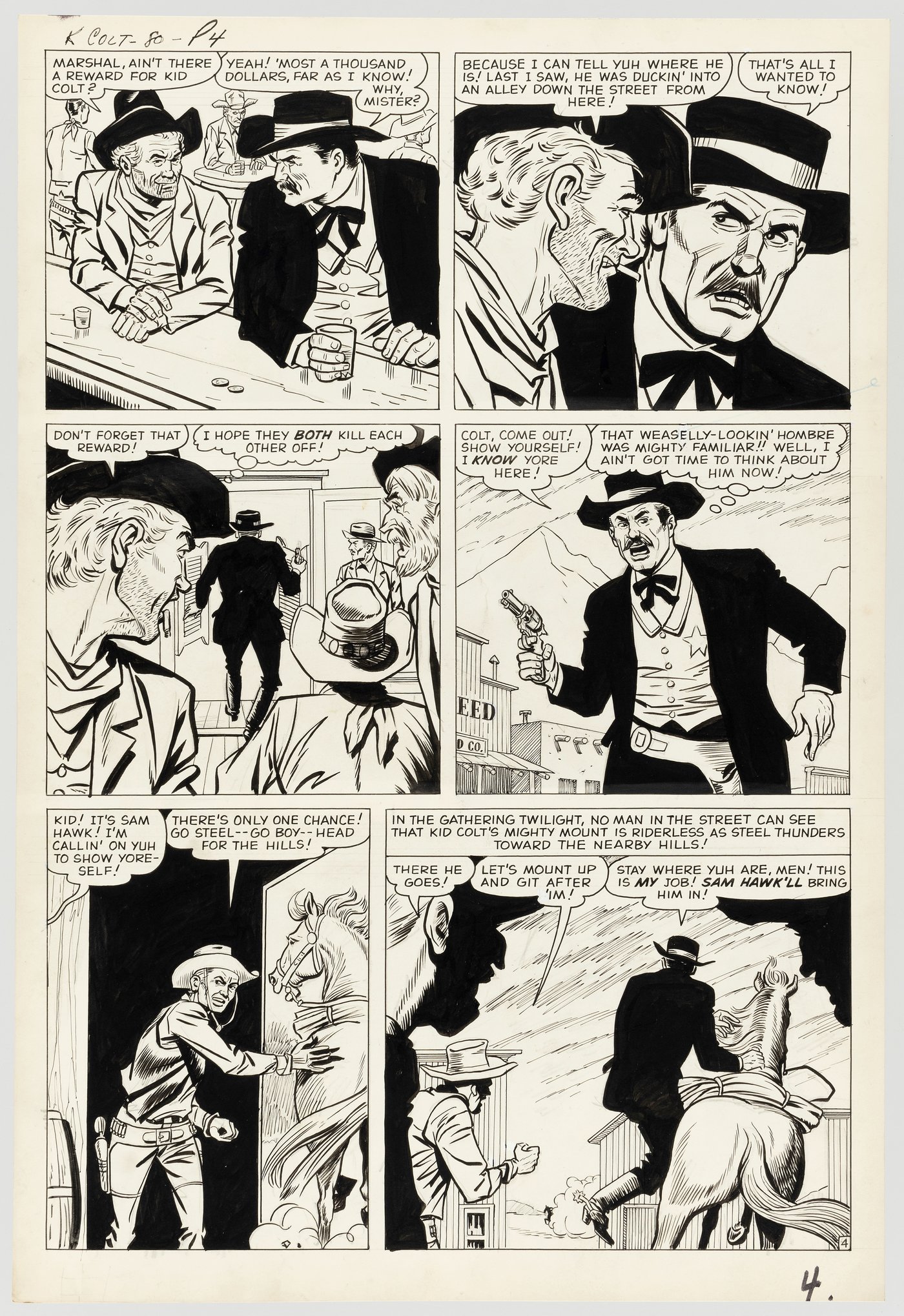 Hake's - KID COLT OUTLAW #80 COMPLETE EIGHT PAGE STORY ORIGINAL ART BY ...