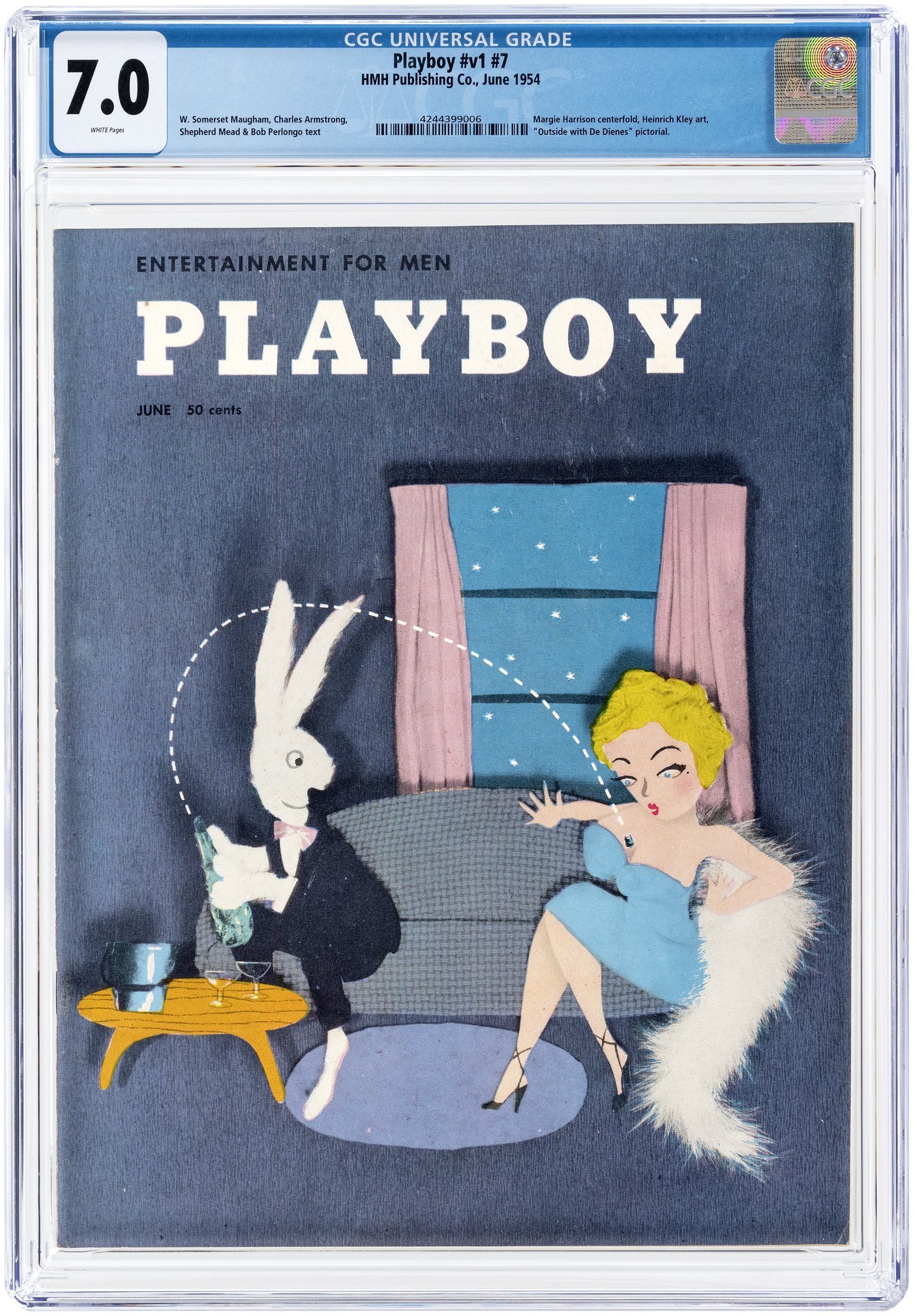 Hakes Playboy Vol 1 7 June 1954 Cgc 70 Finevf