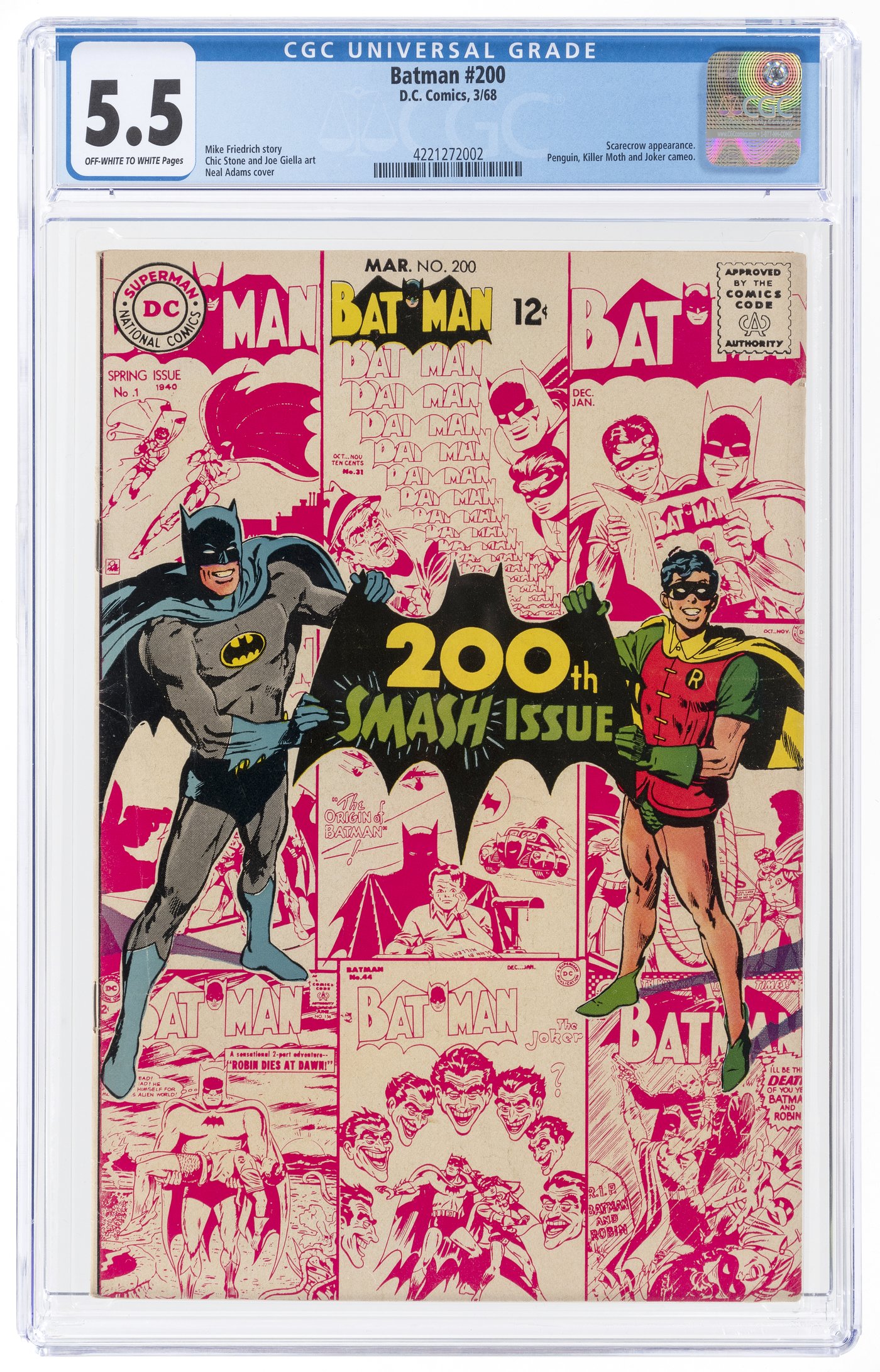 Hakes Batman 200 March 1968 Cgc 55 Fine