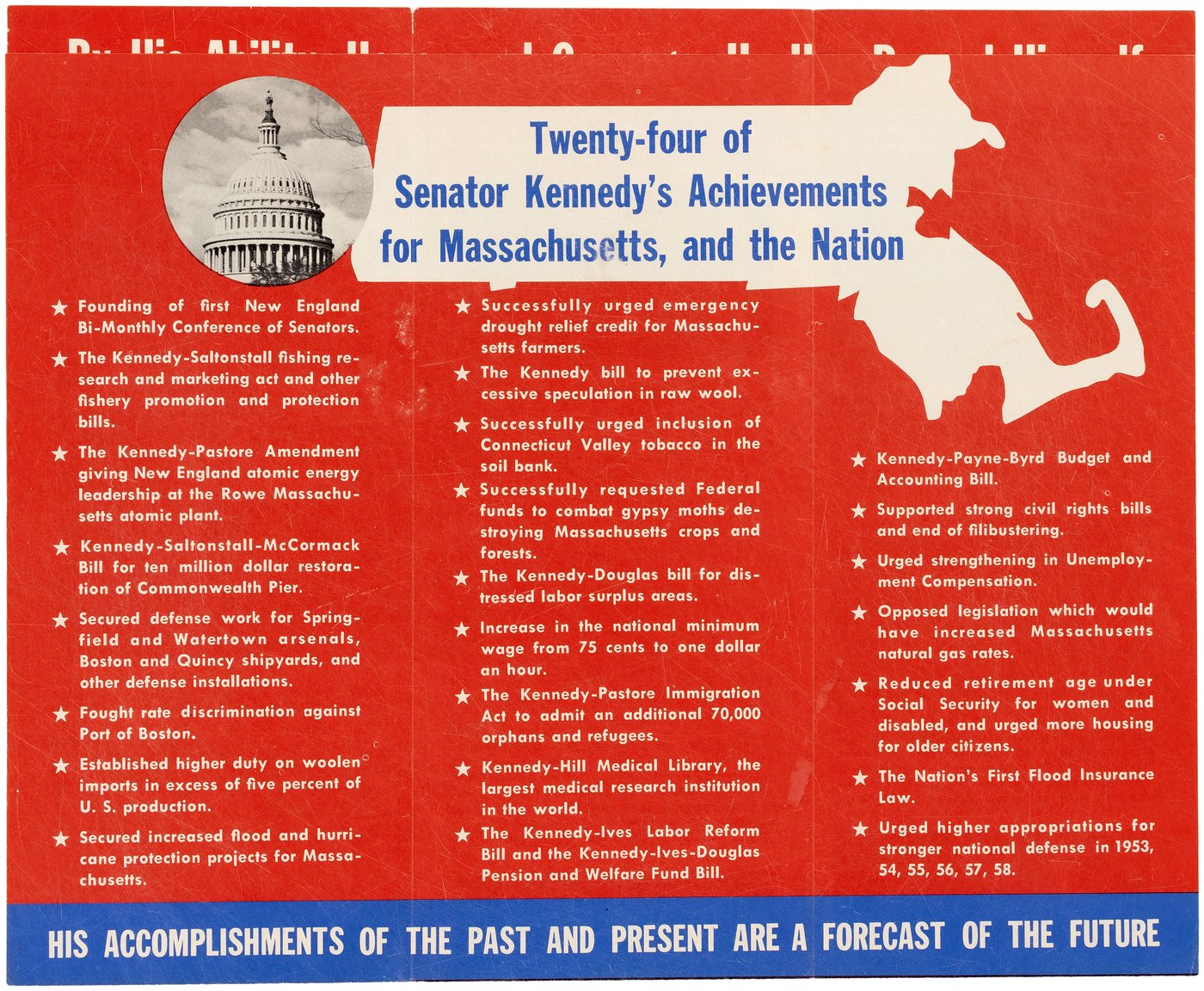 Hake's - KENNEDY 1958 MASS. SENATE RE-ELECTION CAMPAIGN BROCHURE.