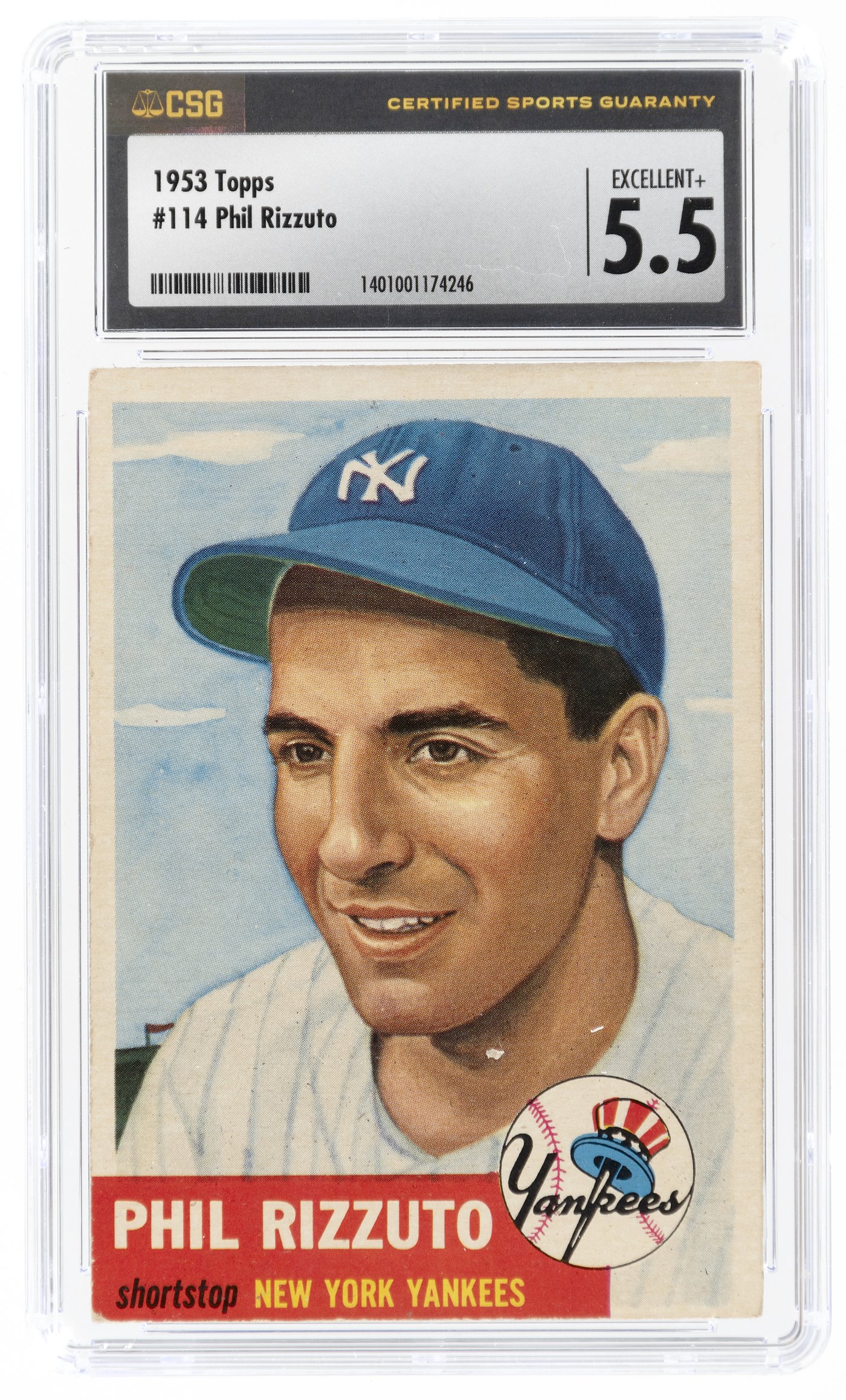 Phil Rizzuto 1955 Topps New York Yankees Baseball Graded Card