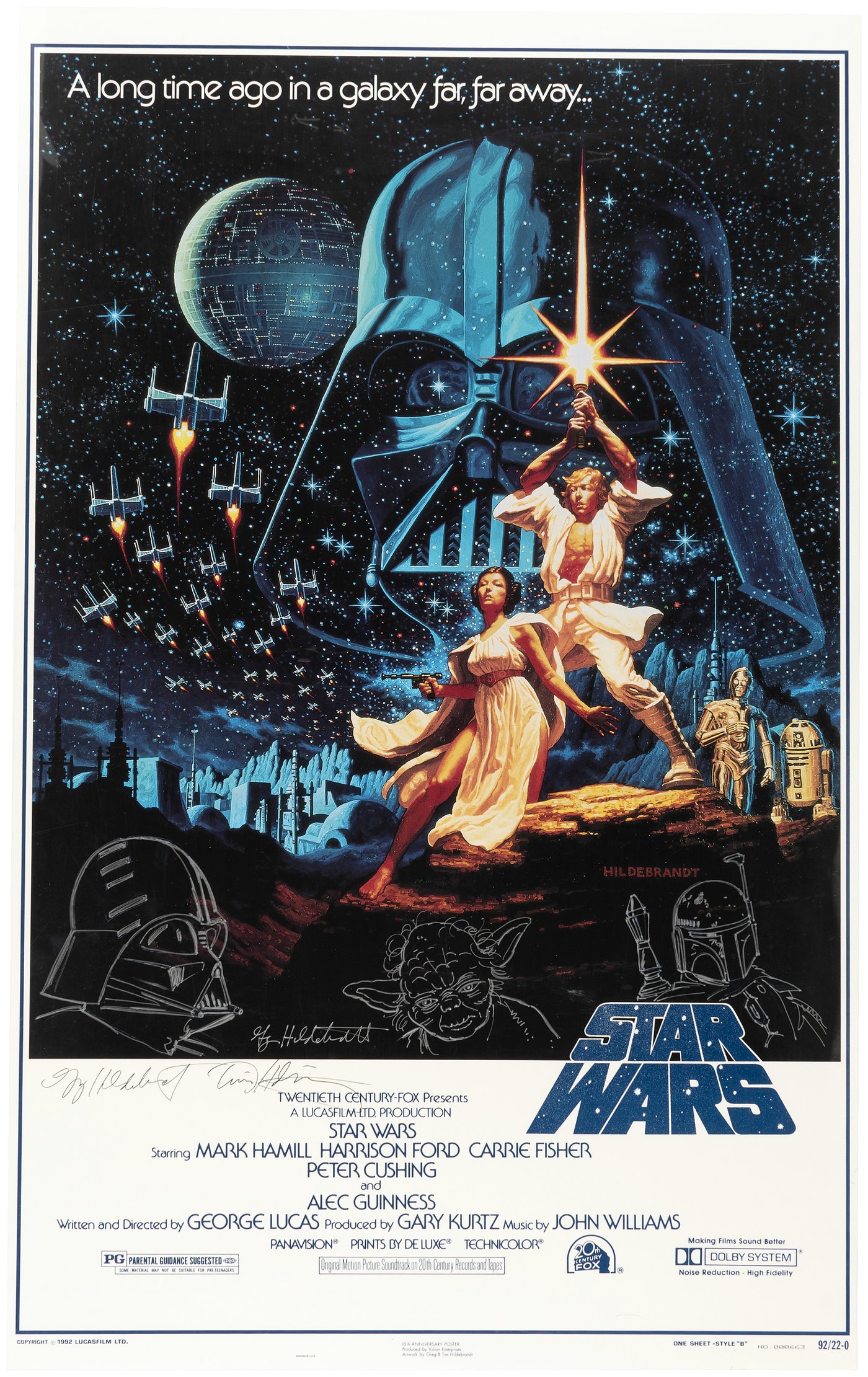 Hake's - STAR WARS 15th ANNIVERSARY MOVIE POSTER SIGNED BY THE BROTHERS ...