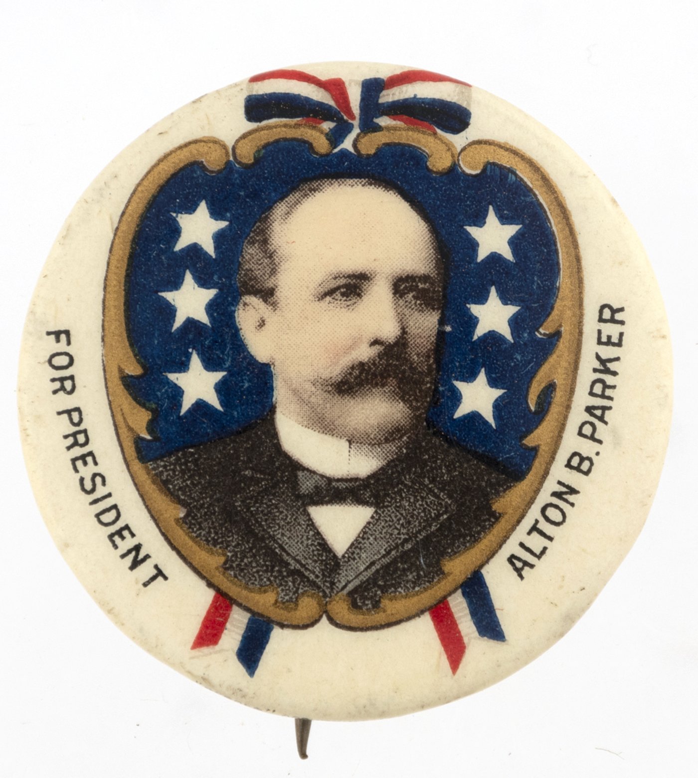 Hake's - PARKER PATRIOTIC SIX STAR PORTRAIT BUTTON.