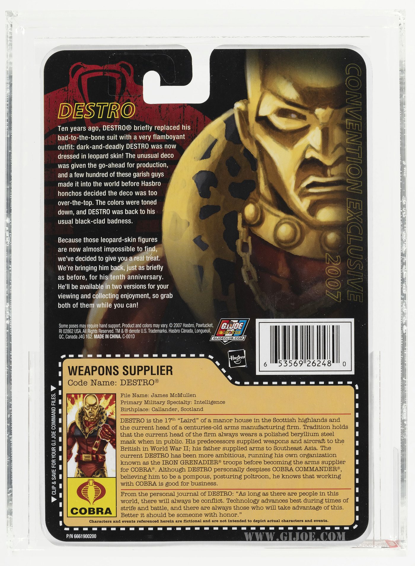 Hake's - G.I. JOE 25TH ANNIVERSARY (2007) - DESTRO AFA 85 NM+ (GOLD HEAD, 2007  SDCC EXCLUSIVE).