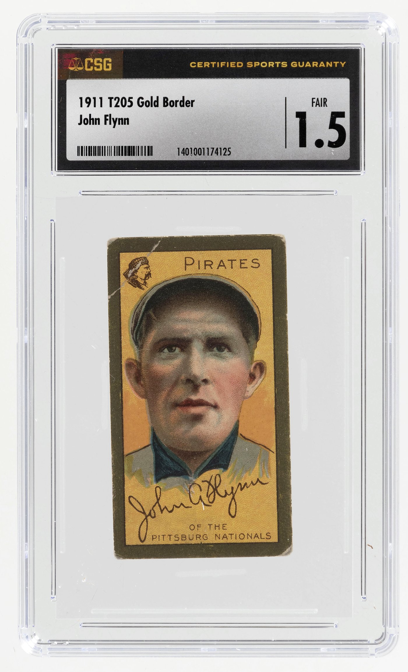 Hake's - 1911 T205 GOLD BORDER JOHN FLYNN CSG 1.5 FAIR.