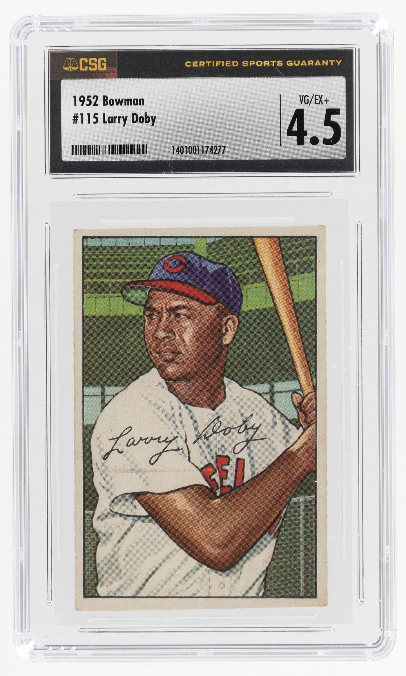 Hake's - 1952 BOWMAN #115 LARRY DOBY (HOF) CSG 4.5 VG/EX+.