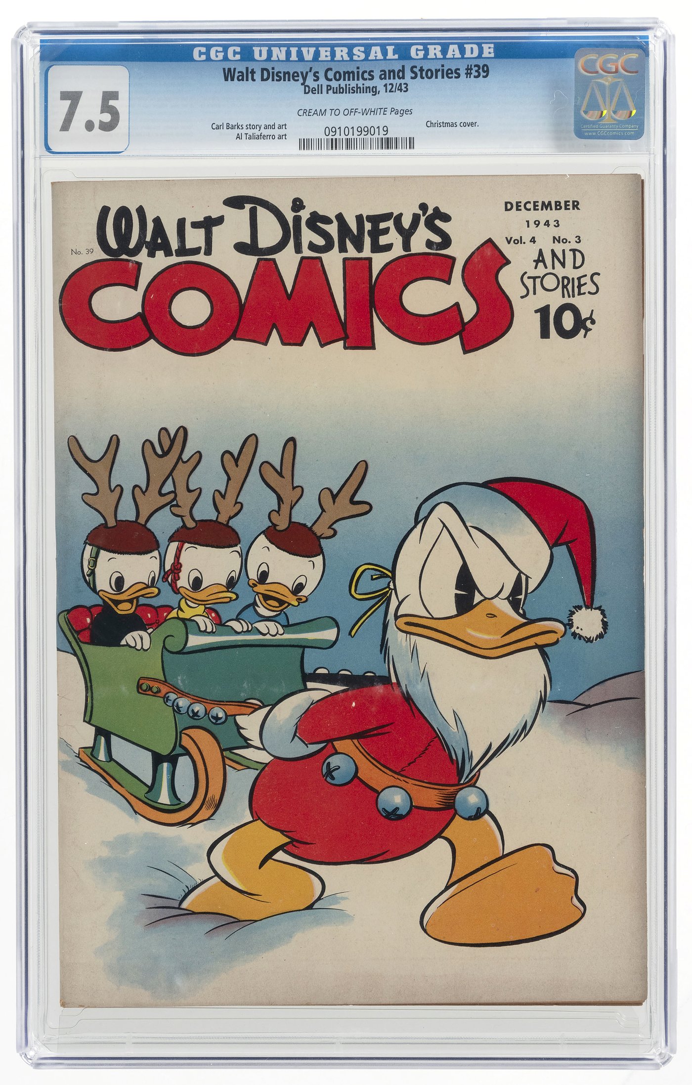 Hake's - WALT DISNEY'S COMICS AND STORIES #39 DECEMBER 1943 CGC 7.5 VF-.