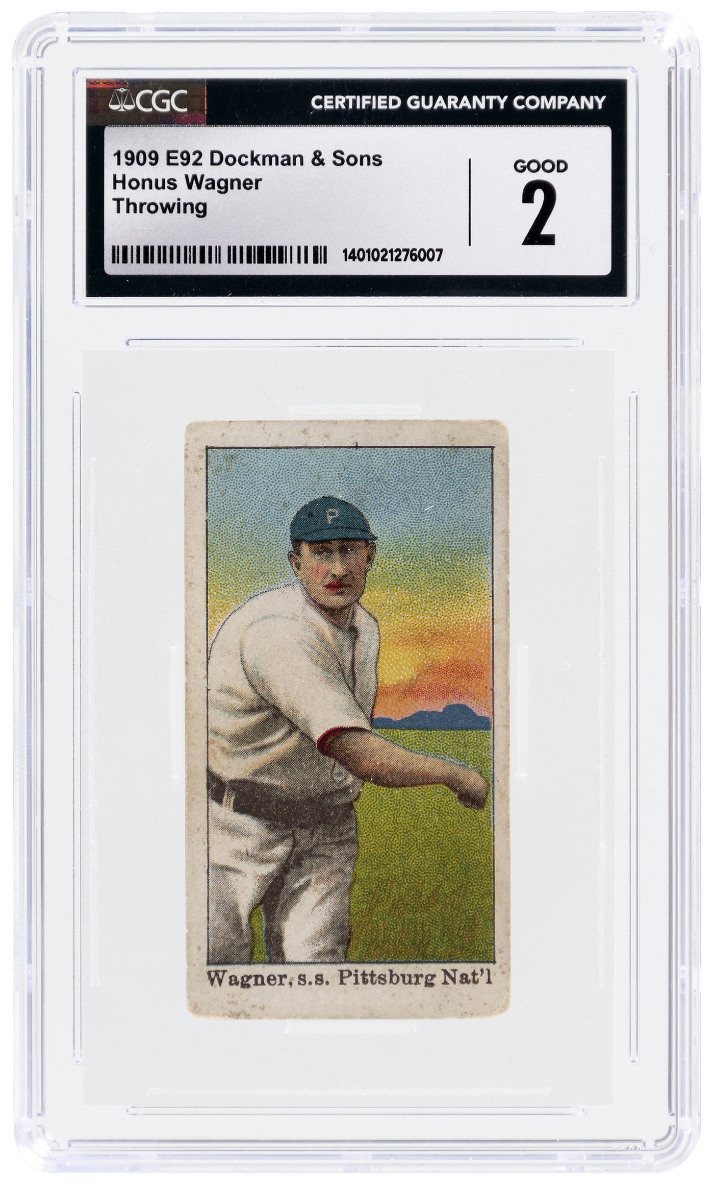 Hake's - 1909 E92 DOCKMAN & SONS HONUS WAGNER (HOF) THROWING CGC 2 GOOD.