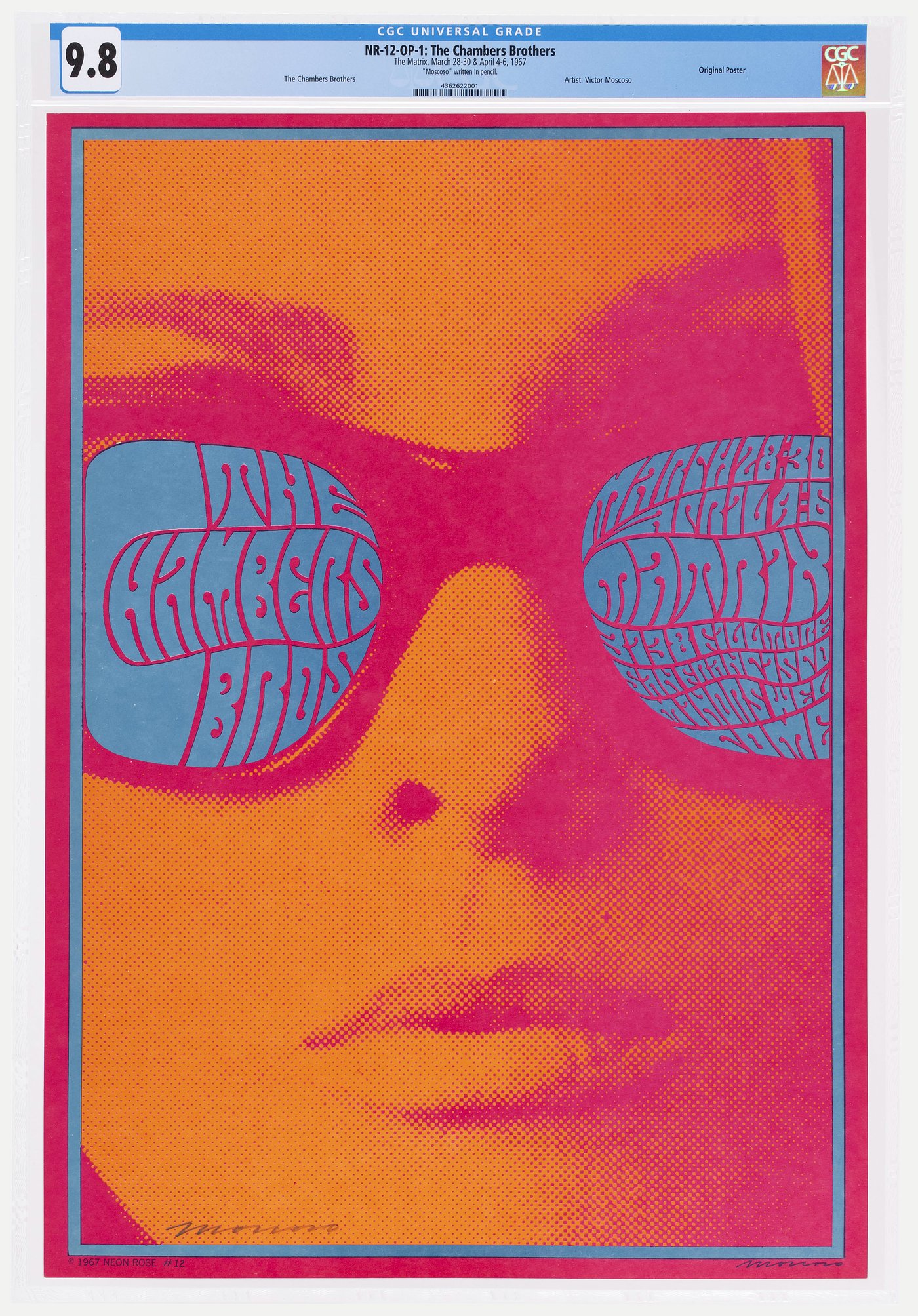 Hake's - THE CHAMBERS BROTHERS 1967 NEON ROSE NR-12 CONCERT POSTER ...