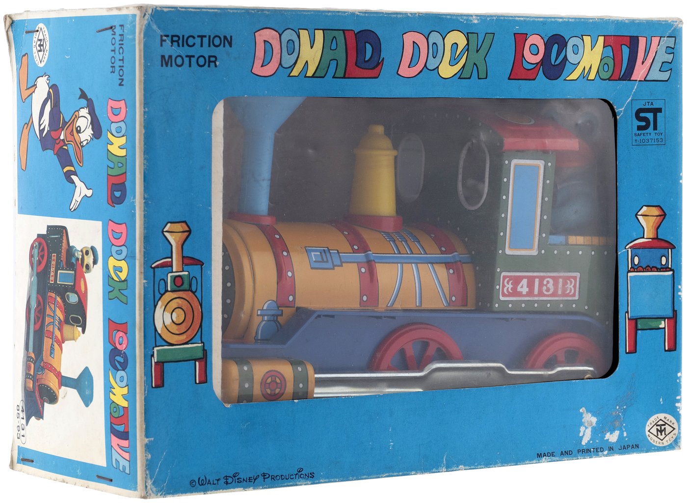 Hake's - DONALD DUCK JAPANESE TIN LOCOMOTIVE IN BOX.