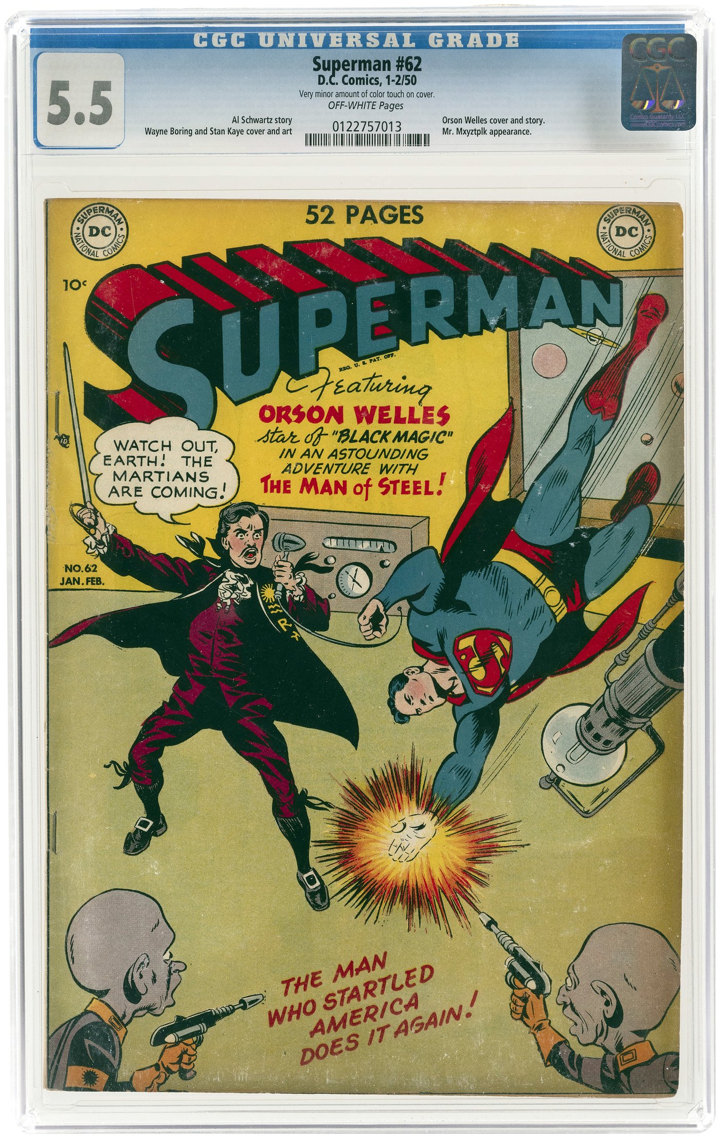 Hake's - SUPERMAN #62 JANUARY-FEBRUARY 1950 CGC 5.5 FINE-.