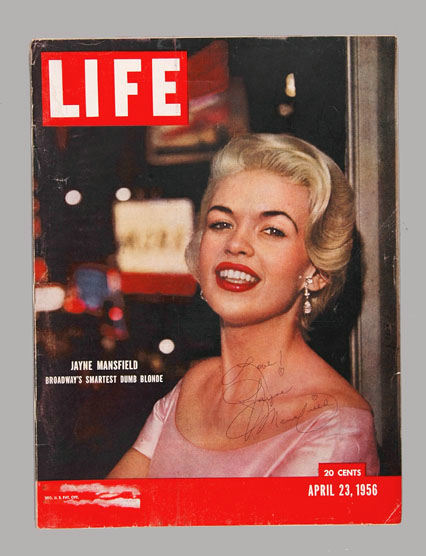 Hake's - JAYNE MANSFIELD AUTOGRAPHED 