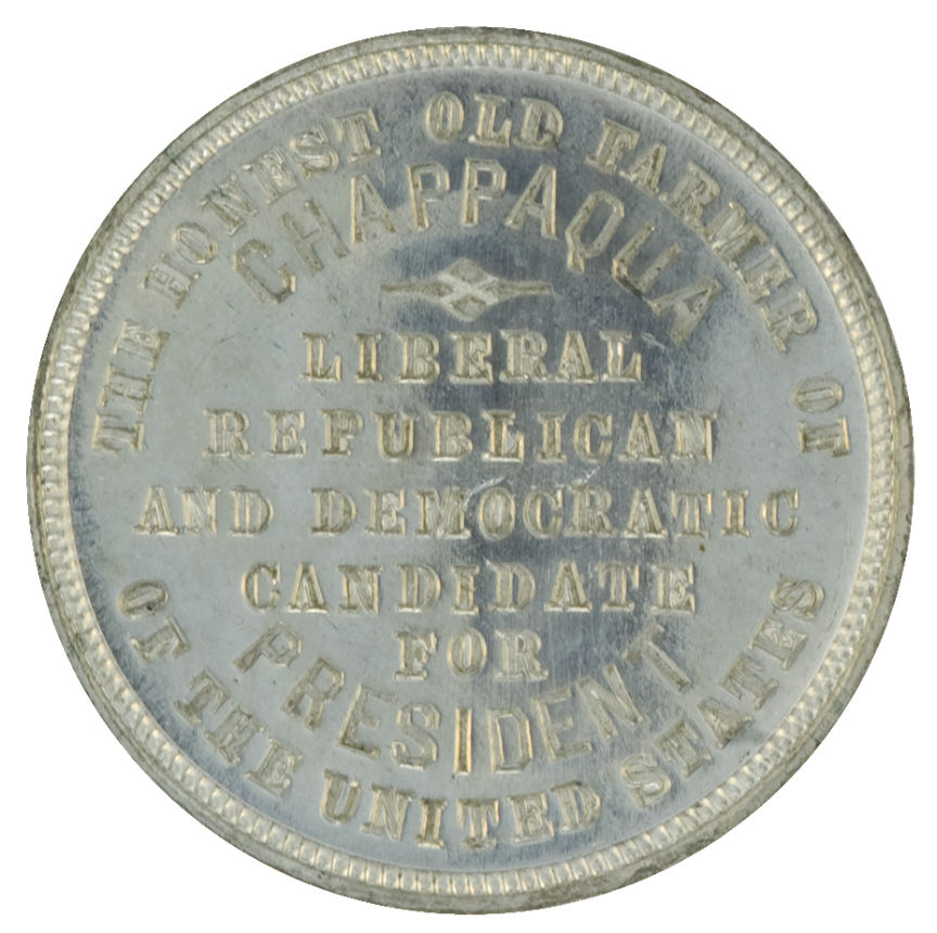 Hake's - HORACE GREELEY UNCIRCULATED 1872 CAMPAIGN MEDAL.