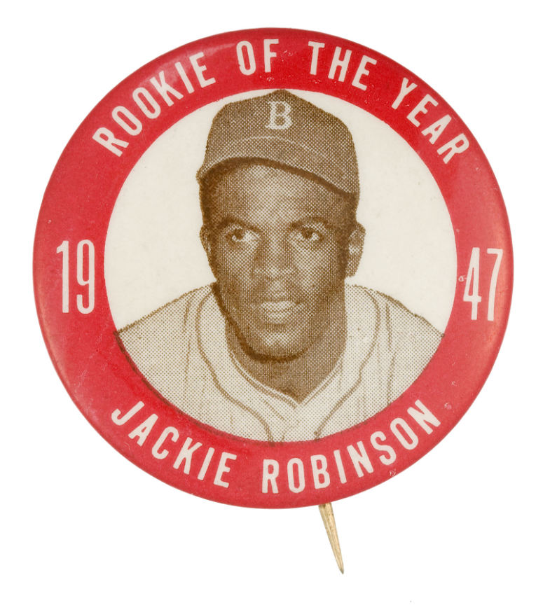 Hake's - HISTORIC "ROOKIE OF THE YEAR 1947 JACKIE ROBINSON" BUTTON.