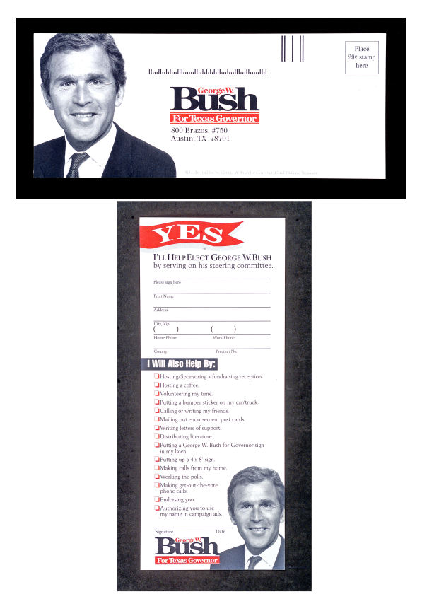 Hakes George W Bush For Texas Governor Postcard