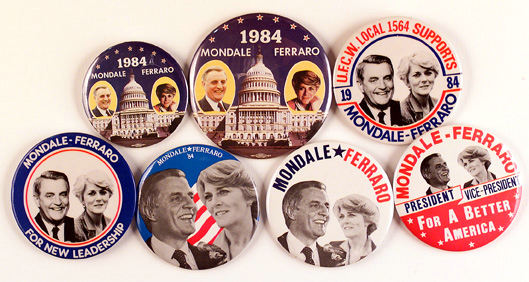 Hake's - MONDALE FERRARO LARGE BUTTON LOT.