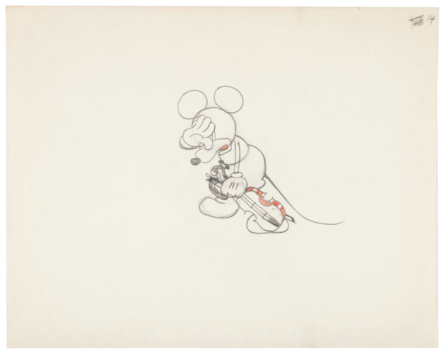 Hake's - FIDDLING AROUND (JUST MICKEY) MICKEY MOUSE PRODUCTION DRAWING ...