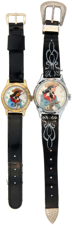 Hake's - ANNIE OAKLEY ANIMATED WATCH PAIR.