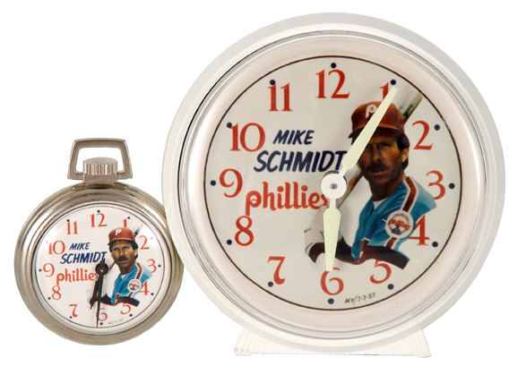 Hake's - PHILLIES MIKE SCHMIDT SIGNED MASK/CLOCK/WATCH.