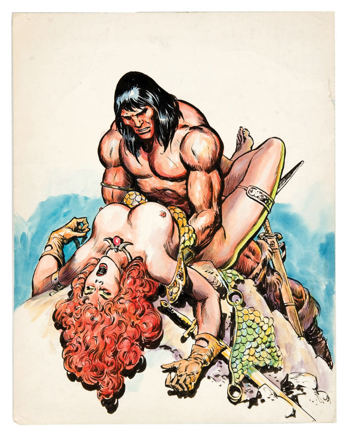 CONAN-THE-BARBARIAN-RED-SONJA-EROTIC-SPECIALTY-ART : Image 1 of 1.