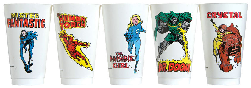 Hake's - MARVEL COMICS 7-ELEVEN SLURPEE PLASTIC CUP SET.