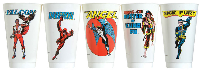 Hake's - MARVEL COMICS 7-ELEVEN SLURPEE PLASTIC CUP SET.