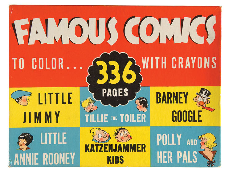 Hake's - “FAMOUS COMICS” BOXED COLORING PAGES SET.