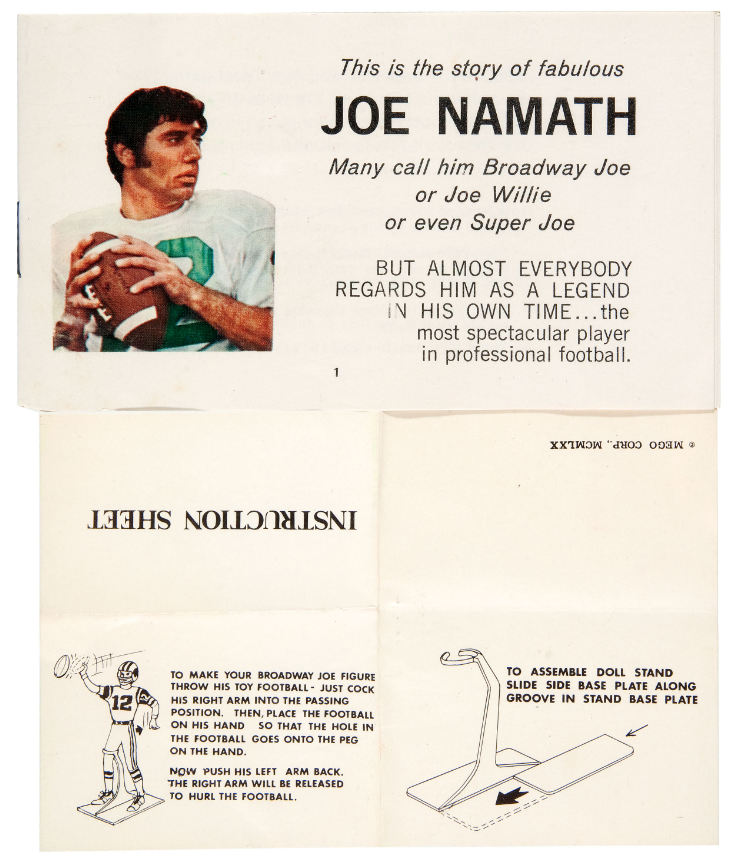 Mego Joe Namath Doll Detalis, Images and Guide