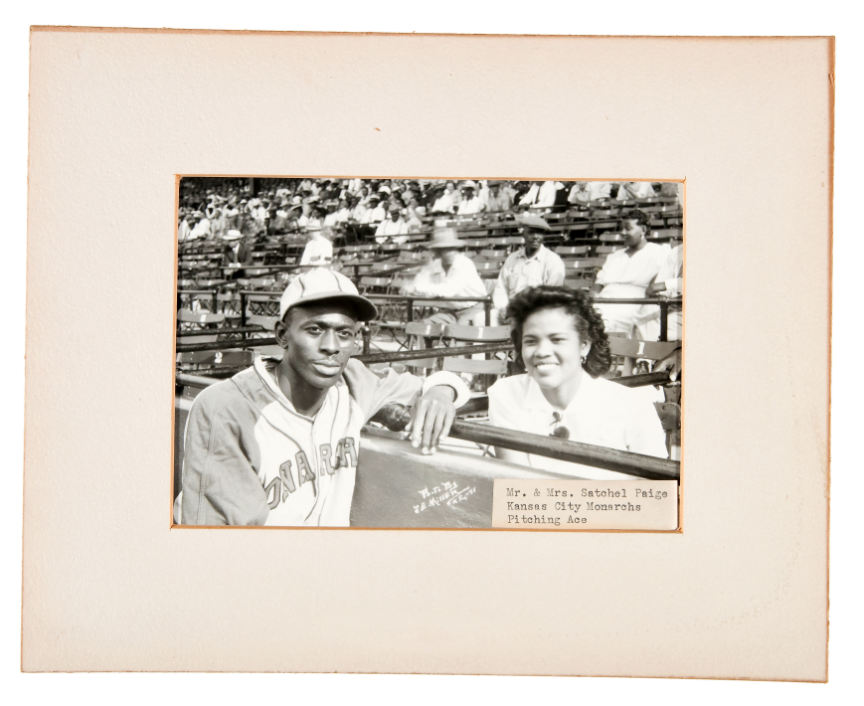 Hake's SATCHEL PAIGE WITH WIFE VINTAGE PHOTO FROM 1941.