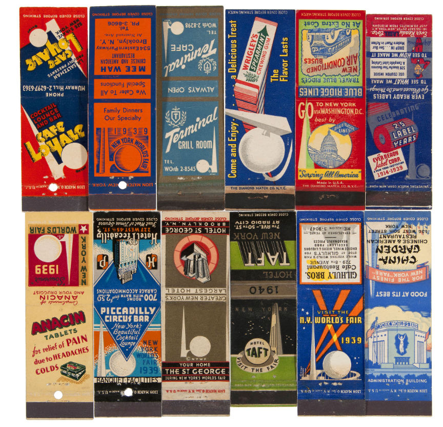 Hake's - NEW YORK WORLD’S FAIR 1939-1940 EXTENSIVE 340+ PIECE MATCHBOOK ...