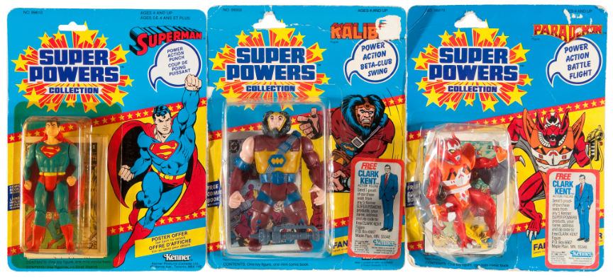 Hake's - "SUPER POWERS" LOT OF ONE DOZEN FIGURES, 11 CARDED INCLUDING