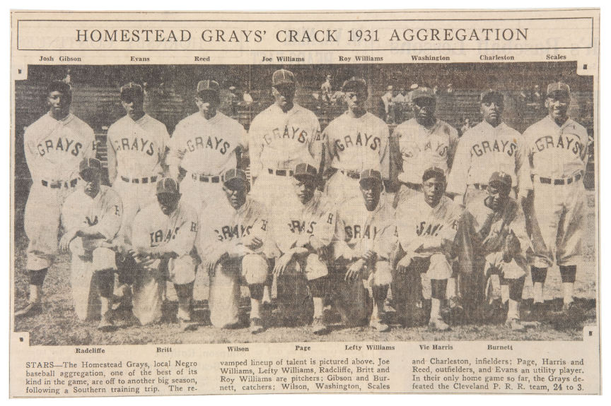 Hake's - JOSH GIBSON HOMESTEAD GRAYS NEWS SERVICE PHOTO.