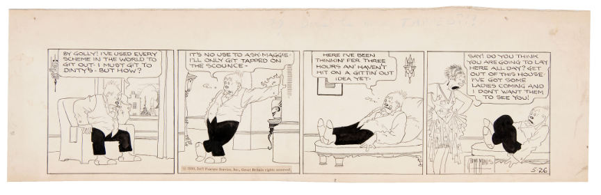 Hake's - BRINGING UP FATHER EARLY DAILY COMIC STRIP ORIGINAL ART.