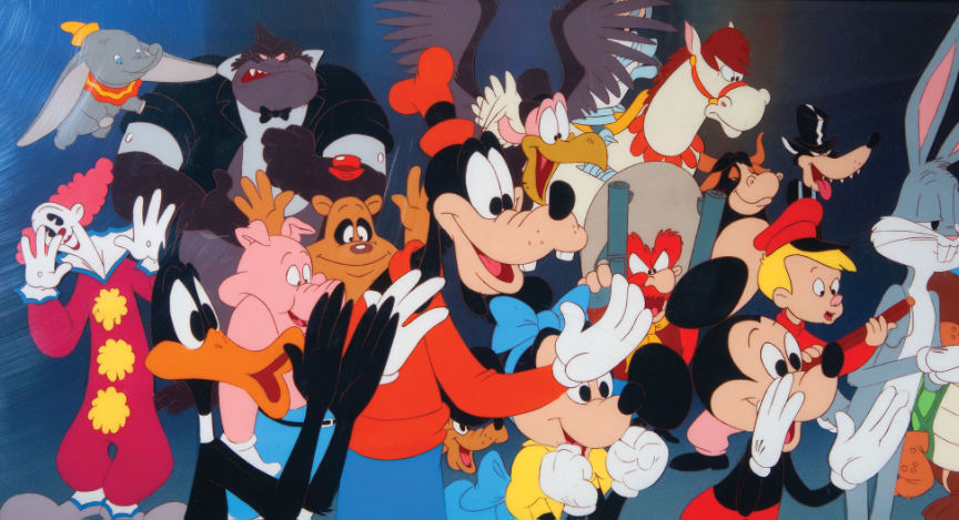 Hakes Who Framed Roger Rabbit Large Framed Multi Character Production Cel Original Art 
