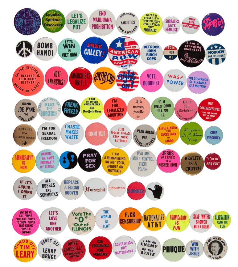 Hakes Big Collection Of 1960s 2000s Cause And Slogan Buttons