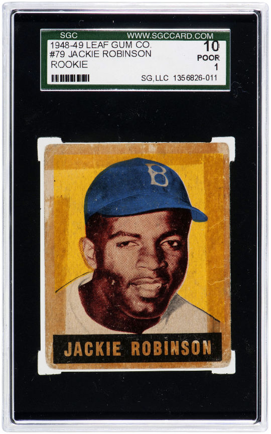 Hake's - 1948-49 Leaf Gum Co. Jackie Robinson Rookie Card Sgc 10 Poor 1.