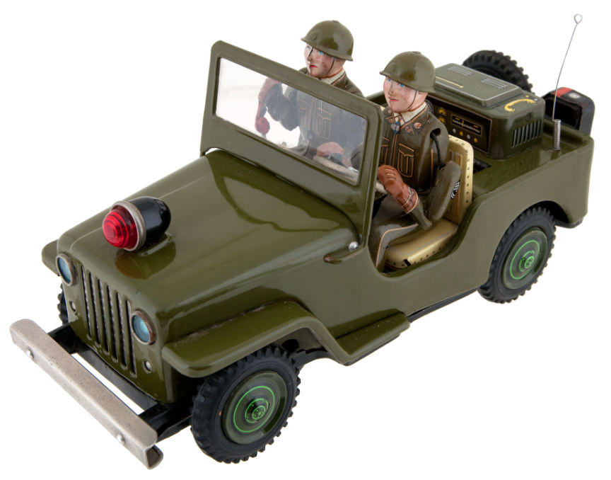 Hake's - BATTERY OPERATED ARMY COMMAND JEEP.