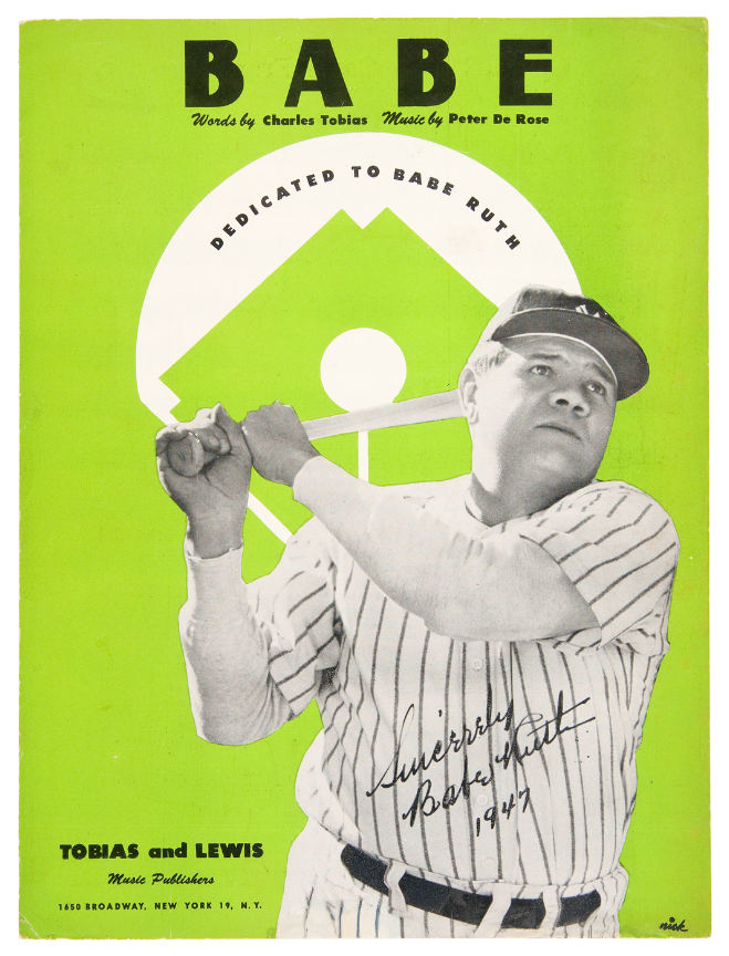 Hake's - BABE RUTH PHOTO CARD/PREMIUM PICTURE/SHEET MUSIC.