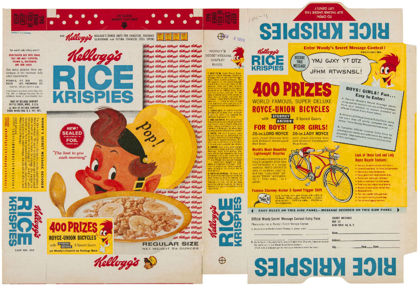 Hake S Kellogg S Cereal Box Flat Trio With Woody Woodpecker