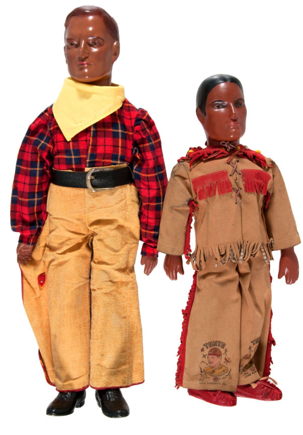 Hake's - THE LONE RANGER & TONTO COMPOSITION DOLL PAIR.