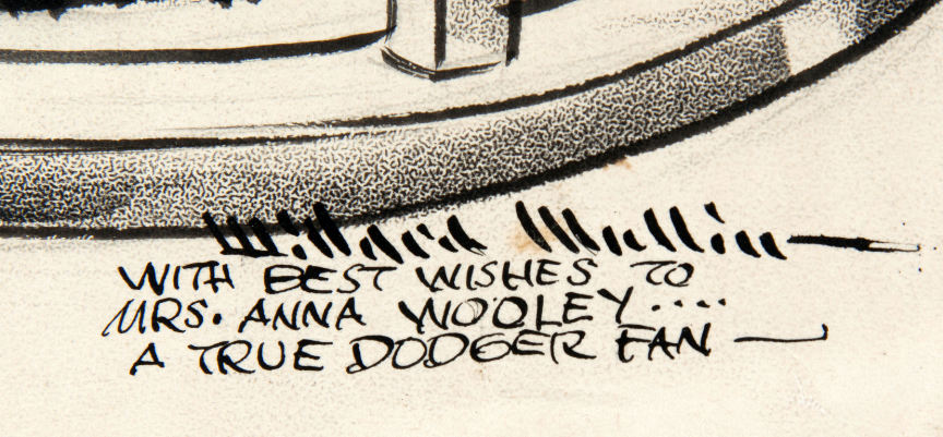 A Willard Mullin Brooklyn Bum Drawing at Hunt Auctions